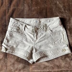 Y2k wear it declare tan cream micro mini shorts size 3